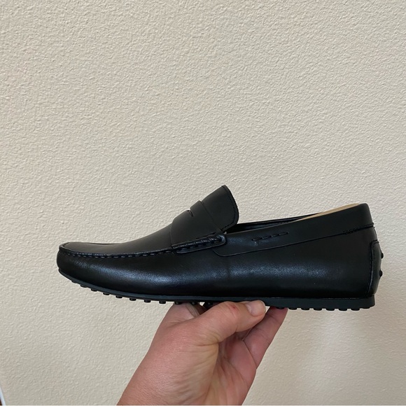 NWB Toecap Black Leather Driving Shoes for Men - Picture 5 of 15